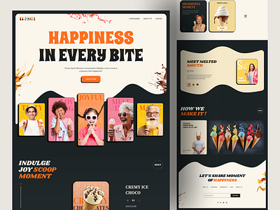 FROZIO Ice-cream Website Design beverage branding buzz chocolate company creativedesign designinspiration designtrend2025 freze frozio happiness homepagedesign ice cream indulge landingpage newdesign trending uiuxdesign vanila webdesign