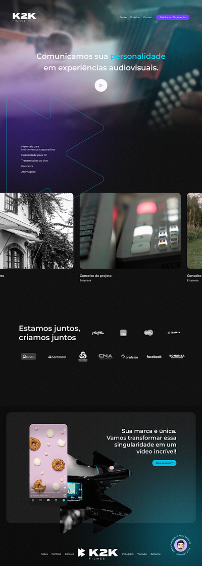 K2k Filmes | portfolio portfolio webdesign