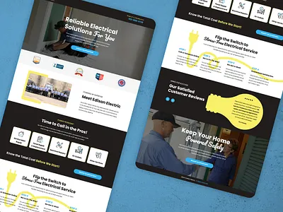 Edison Electric Landing Page branding conversion rate design edison electric electric google graphic design home home improvement illustration landing page lighting lp page post click ppc search website