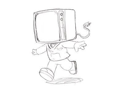 Tv Running! brand character colors design graphic illustration mascot shirt tech technology vector