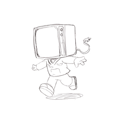 Tv Running! brand character colors design graphic illustration mascot shirt tech technology vector