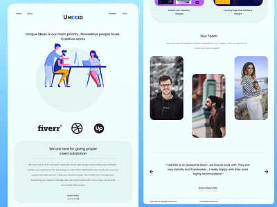 UNEX3D Landing Page best freelancer branding home page design landing page design page tariqul islam shakil designs ui unex3d user interface ux web design website