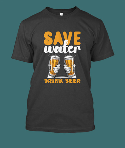 Men T-shirt with Drink Beer
