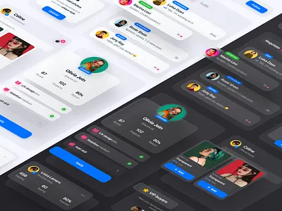 UI components , switch light / dark mode app app design cards cards design chat dark dark light dark light mode dark ui elements isometric present like a pro pro switch mode ui ui components ui design ui elements