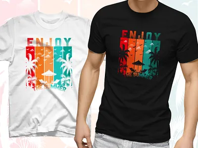 Enjoy the summer t shirt design nature sunset