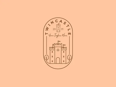 simple modern line art castle logo design logo identity brand identity branding castle logo graphic design illustration line art logo linear logo logo design logo presentation minimal logo modern logo monoline outline simple logo vector