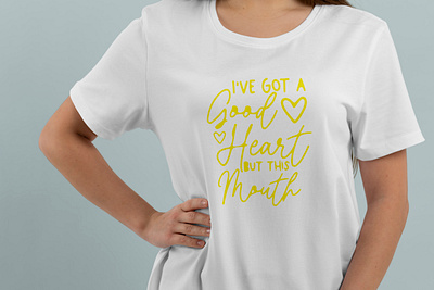 Women Black T-shirt Saying Got a Good Heart