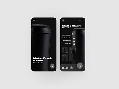 Blvck ecommerce app application black bottel design ecommerce ecommerce ui illustration minimal mobile mobile app ui uiux ux