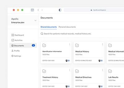 Apollo Dashboard admin dashboard doctors dashboard documents graphic design health healthcare medical dashboard medical records medication medicine minimal motion graphics patient product design saas ui ux