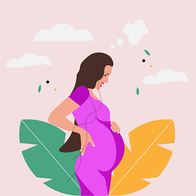 Pregnant Girl Vector design graphic design illustration ve vector