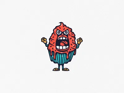 Muffin cartoon character graphicdesign illustration mascot muffin rage muffin