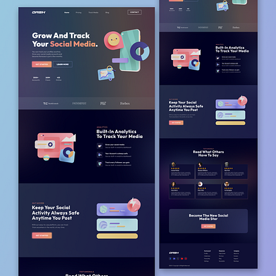 Social Media Tracking Landing Page design freelance design landing page concept landing page ui landingpage web design web template website design
