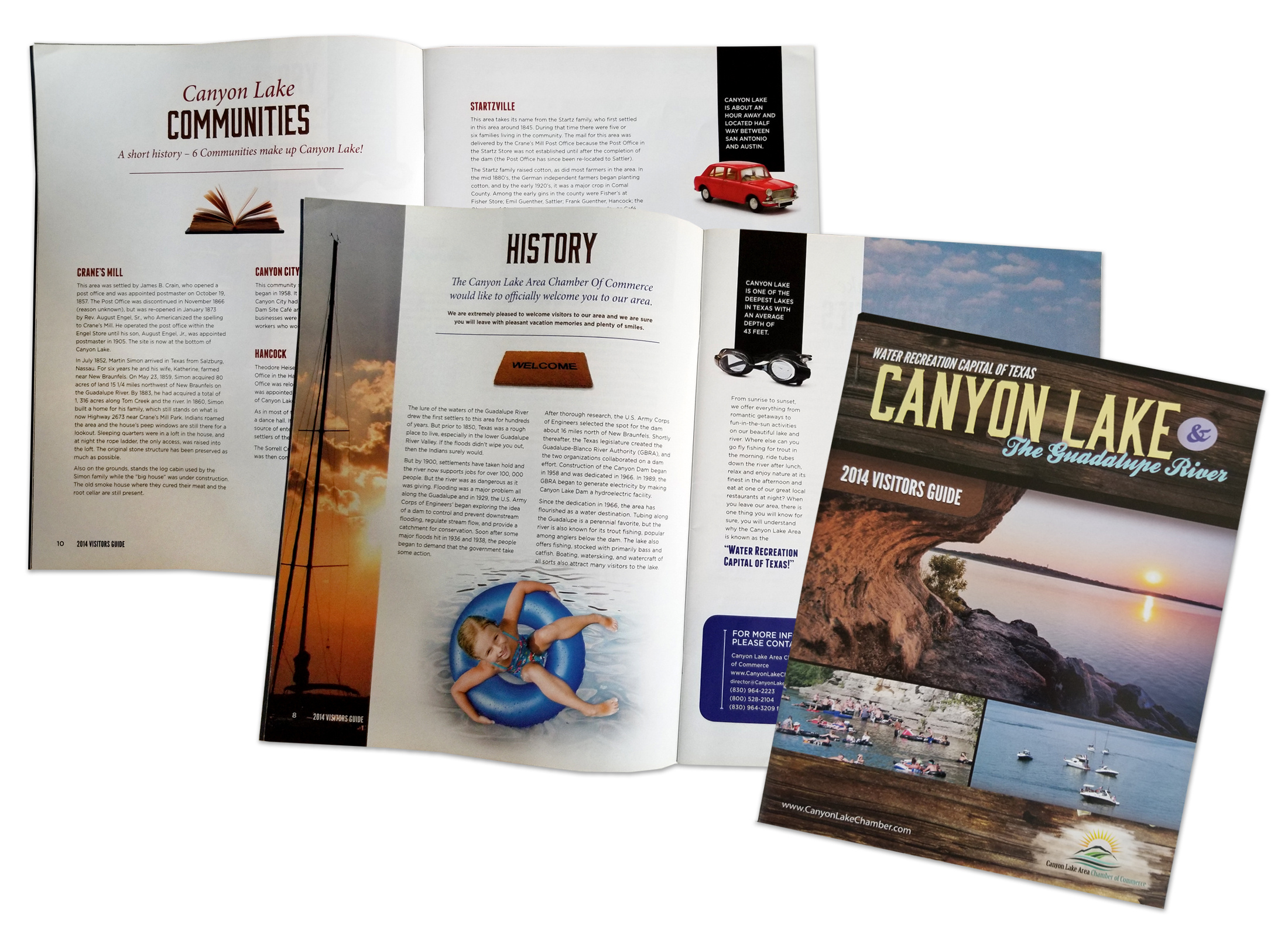 Example of Canyon Lake visitors guide