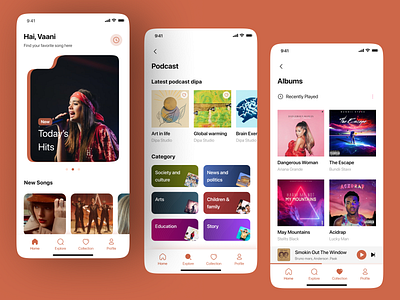 Yodel - Music Player App branding design dribbble best shot figma illustration logo music song sung