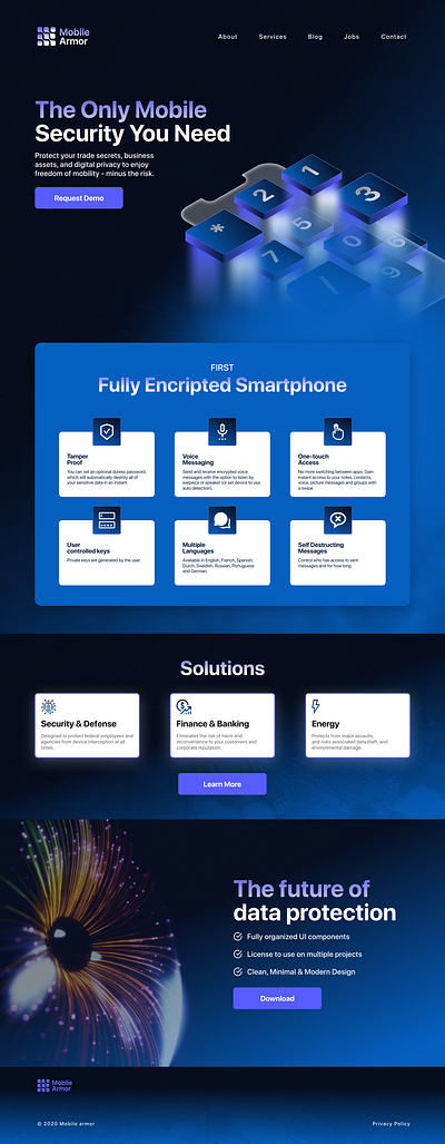 Mobile Armor - IT Security Company graphic design landing landingpage ui ux web webdesign website