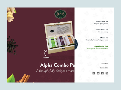 Tea Product branding design ui web