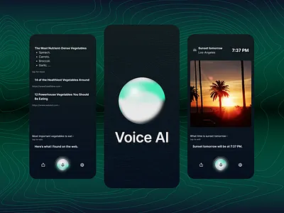 Voice AI application branding design figma logo mobile mobile design typography ui ux