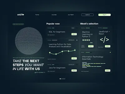 e-courses dashboard/home page app dashboard design ui web