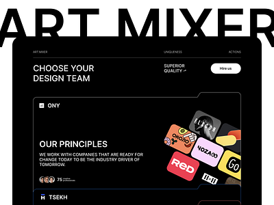 ART.MIXER app design ui ux