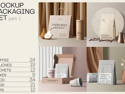 Mockup packaging set – part 1 coffee
