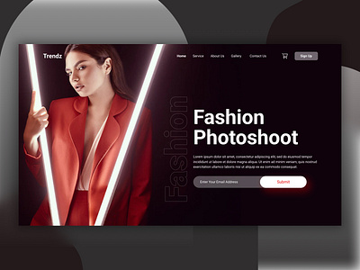 Model Photoshoot Header design figma graphic design landing page model photoshoot photoshoot ui uidesign uxui website