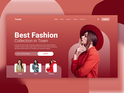 Classy Fashion Landing Page Header dress fashion figma graphic design landing page ui uidesign uxui website