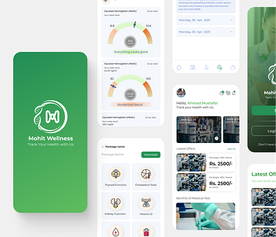 Medical lab App : Mohit Wellness design medical app mobile app mobile app design product design ui uidesign uiux design ux