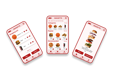 fastfood app adobe app burger course deliverry fast food figma food google illustration online order photoshop poject ui ux wirefame