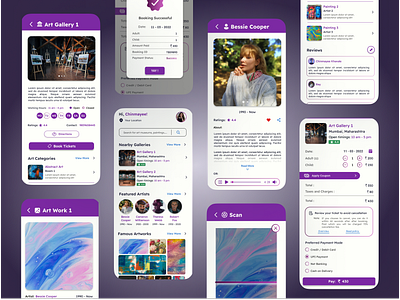 Amuse - Art Gallery App art app art gallery book ticket design mobile app ui ux