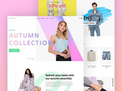 Autumn - Fashion Store Design 3d animation ecommerce fashion freelance frontend development graphic design gsap javascript ui ux website design