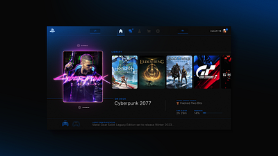 Playstation 5 Boot Menu Redesign design interface menu mock ps5 redesign screen sony ui ux video games