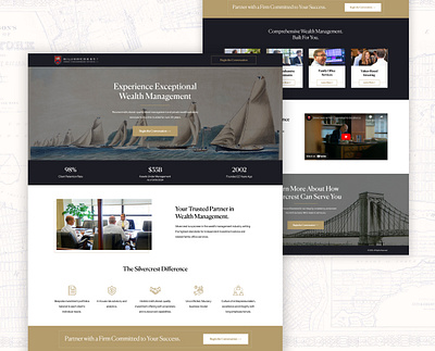 Silvercrest Landing Page ad ads assets branding cta finance financial form graphic design illustration landing page logo management meta page silvercrest site vector wealth website
