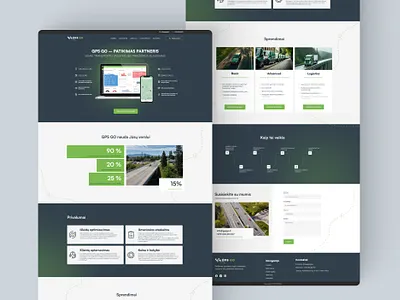 Clean & Efficient GPS GO Website Design car clean design gps gradiant interface design landingpage lithuania modern ui ux web design