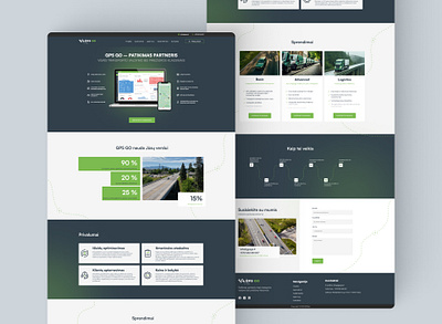 Clean & Efficient GPS GO Website Design car clean design gps gradiant interface design landingpage lithuania modern ui ux web design