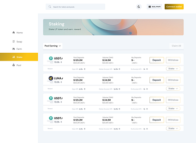 Defi staking pool app design figma ui web3