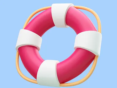 rendering-life-buoy-travel-icon 3d animation app branding design graphic design illustration logo motion graphics ui vector