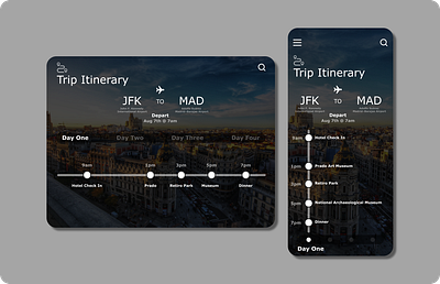 Daily UI 79 - Itinerary app design ui ux