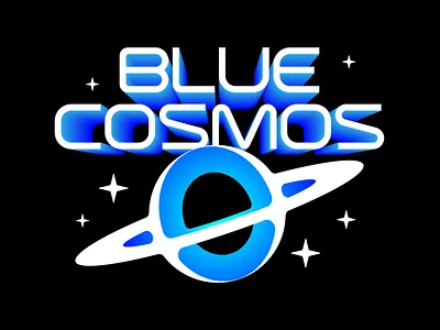 Blue Cosmos Team Logo black hole branding cosmos custom design galaxy graphic design logo planet space team vector