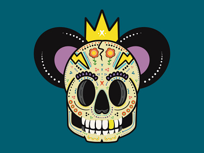 Decorated Skull bold day of the dead design digital art doodle drawing flash art graphic design illustration logo procreate skull tattoo style vector