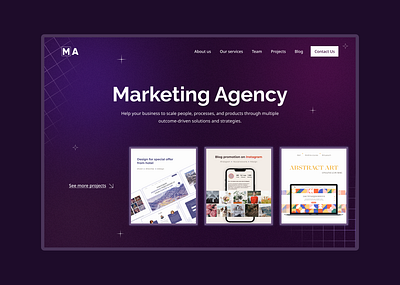Marketing Agency Landing Page Concept agency creative agency daily design gradient homepage inspiration landing page marketing ui ux web