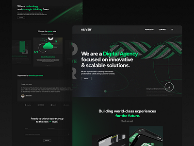 Oliver. Digital Agency - UI/UX branding branding web illustration ui ux uxui uxui inspiration web web design web inspiration web project