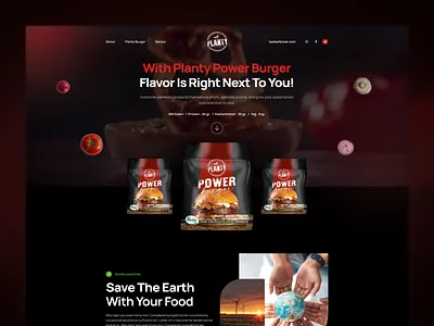 Pınar Planty Power Burger Hero Section design ui ui design uiux uiuxdesign ux ux design web