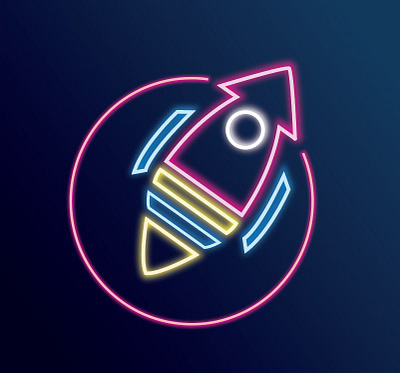 Rocket Logo color graphic design logo logo design neon