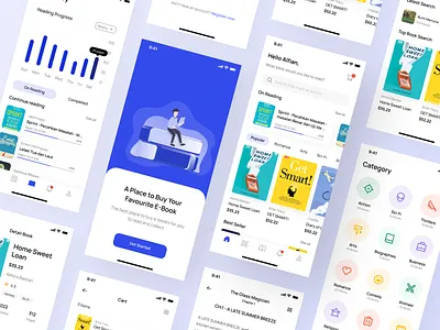 BStore - Online Book Store (Collage version) app book bookstore buy category cover detail e book e commerce library mobile online popular read reading sale shop store ui web