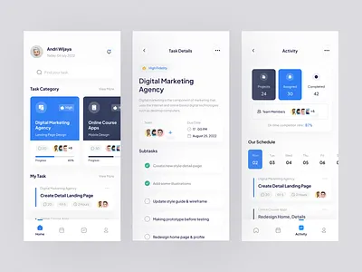 Task Management App design design task mobile mobile design project management project management app project manager task task management task management app task manager ui uidesign uiux uiuxdesign