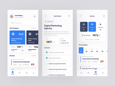 Task Management App design design task mobile mobile design project management project management app project manager task task management task management app task manager ui uidesign uiux uiuxdesign