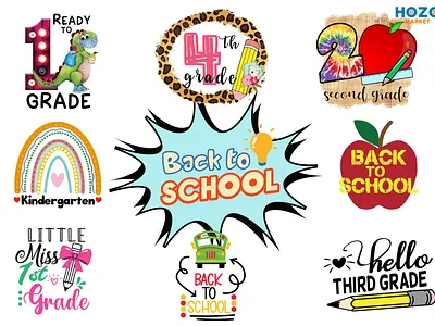New designs updated: Back To School PNG 1st grade 2nd grade 3rd grade back to school hozomarket kindergarten preschool