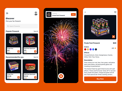 AR Firework app ar firework design ui ux