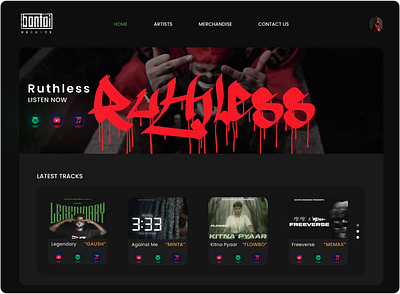 Music Label Website Design app branding graphic design typography ui ux