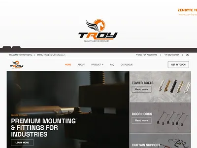 Troy Metal – Precision Mounting & Fitting Solutions nextjs react ui website zenbyte technology